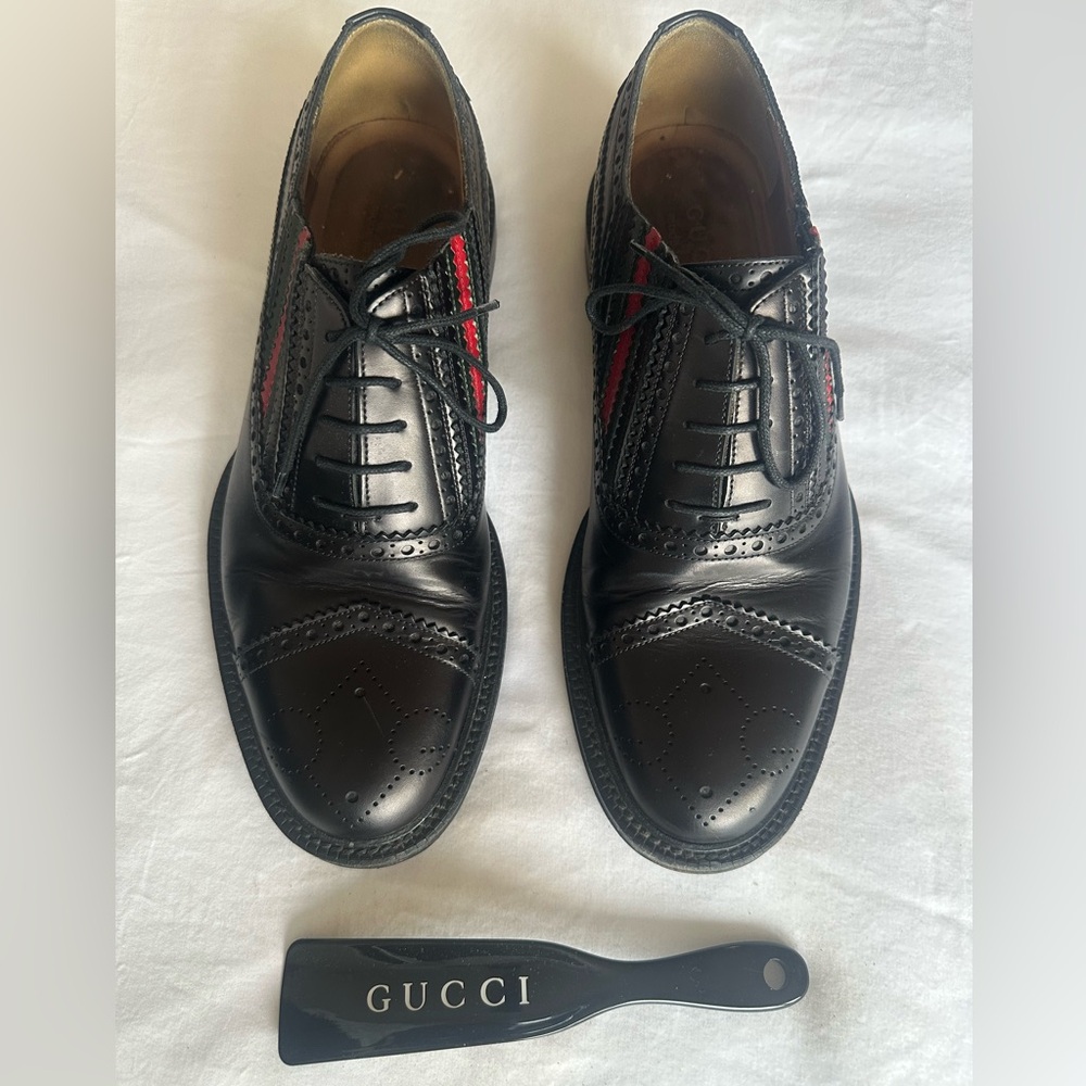 Gucci Black Leather Men's Shoes